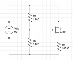 jfet buffer input voltage divider