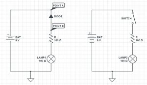 Diode reverse biased open switch
