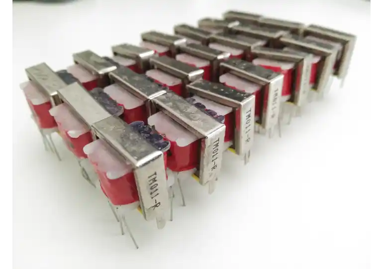 Electronic parts like transformers, 3PDTs, DC Jacks, Audio jacks, LED, wire