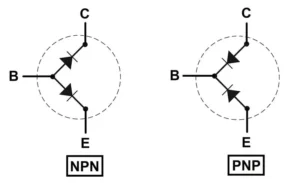 BJT transistor as two diodes