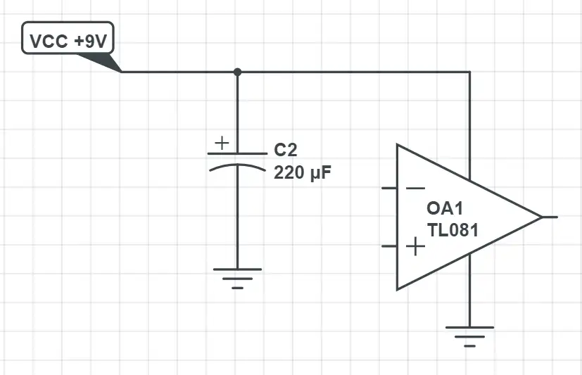 Decoupling capacitor circuit schematic