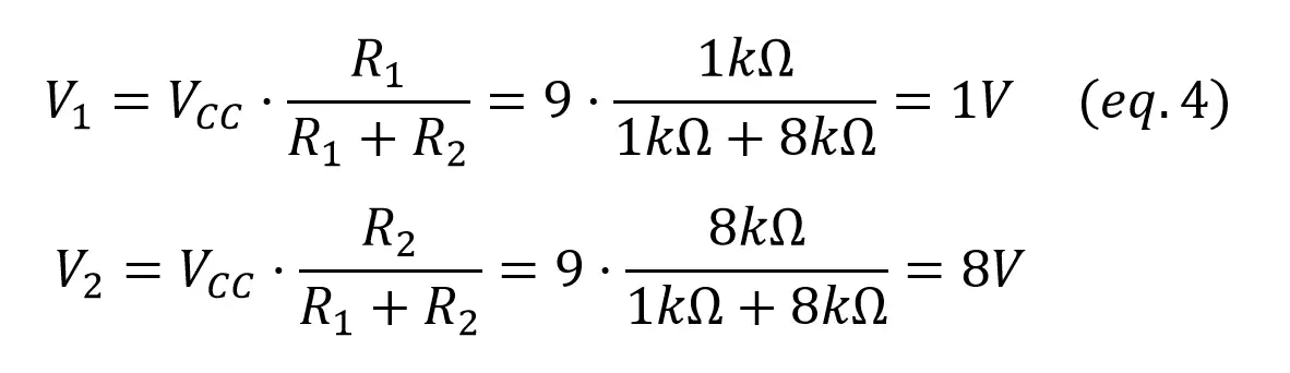 electric power voltage divider series resistors circuit