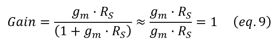 jfet buffer gain approximation equation