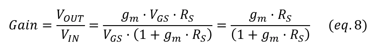 jfet buffer gain equation