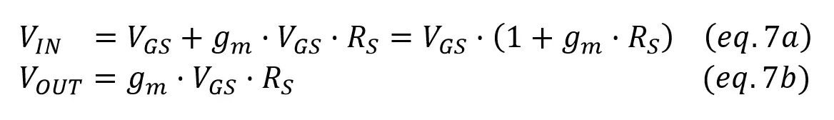 jfet buffer kirchoff voltage loops substitution equation