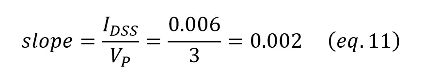 jfet controlled resistor slope equation