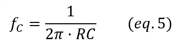 RC Low Pass filter cutoff frequency equation