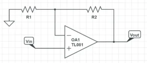 Operational Amplifier tutorial (II): non-inverting operational amplifier