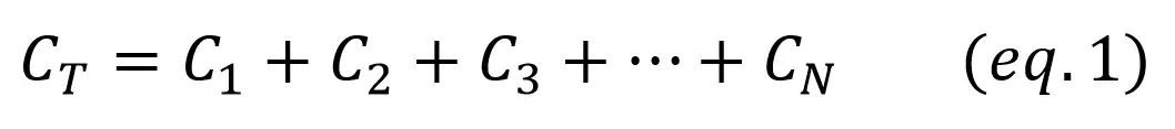 Parallel capacitors equivalent equation