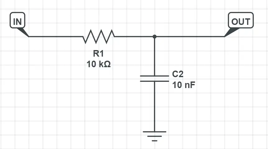 rc low pass filter schematic