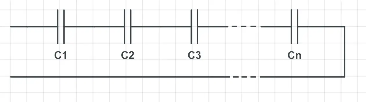 Series capacitors circuit