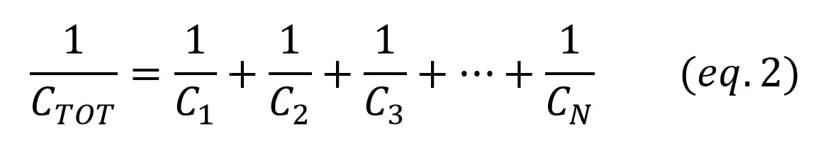 Series capacitors formula equivalent equation