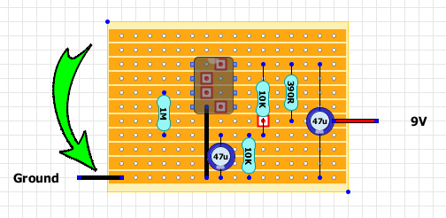 Veroboard stripboard wire symbol