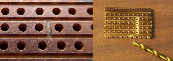 Drilling tracks in a veroboard